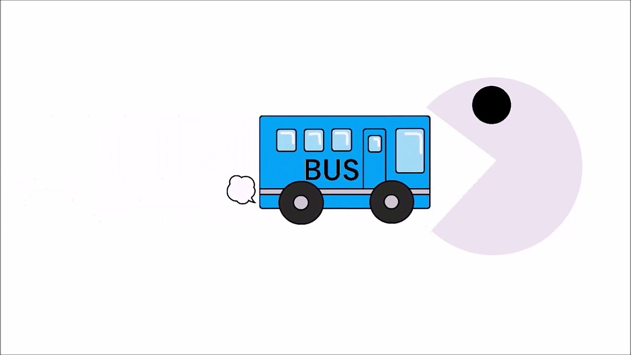 Colors for Children to Learn with Packman & City Bus Cartoon - Colours for Kids to Learn