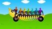 Spidermans Banana Car! Learn Colors 3D Cars Cartoon for Kids Nursery Rhymes Songs