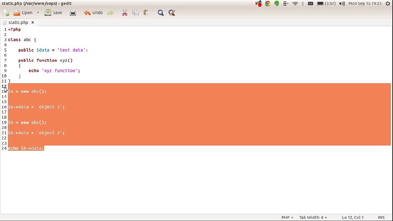 OOPS concepts in PHP in Hindi (Static Members) - Part-6