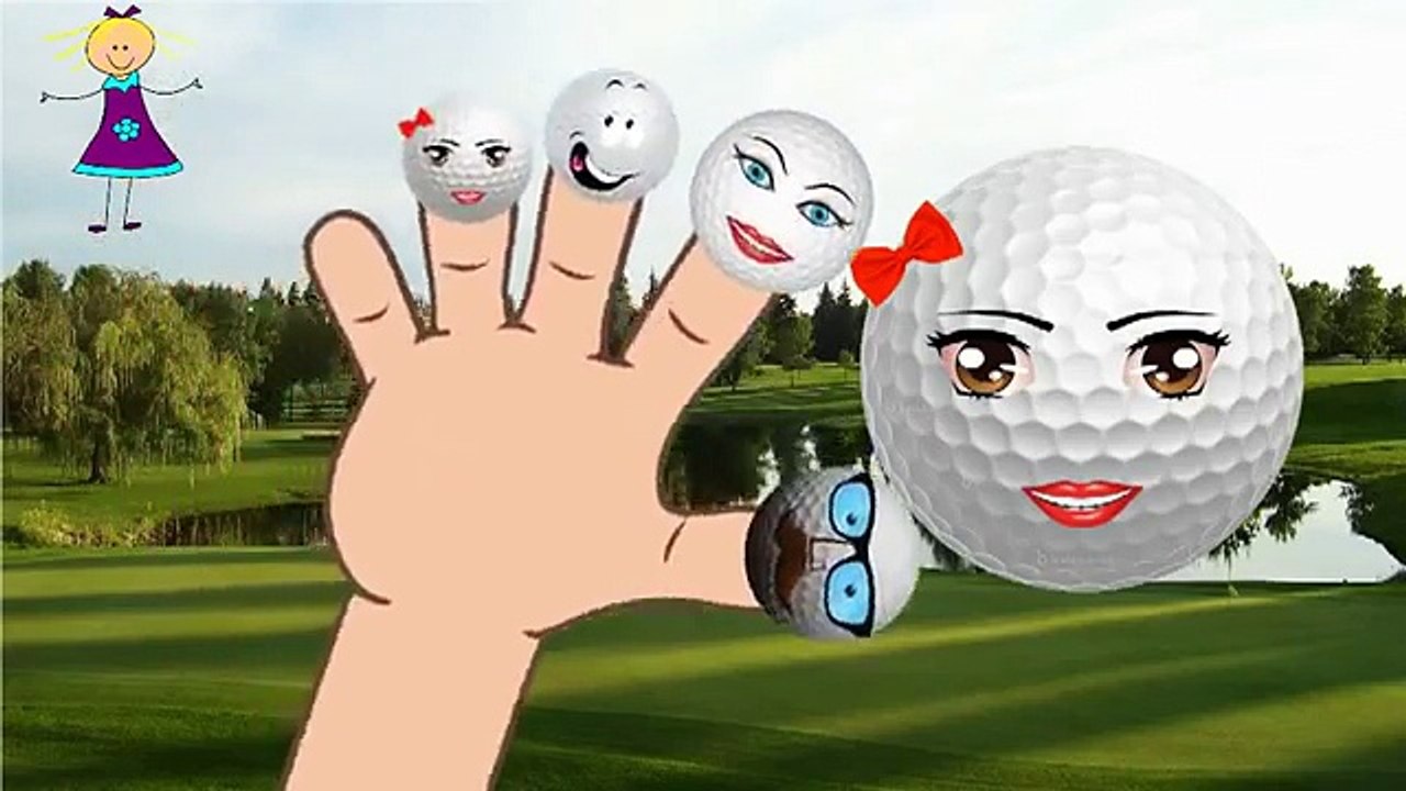 GOLF BALL 2D Cartoon Finger Family Rhymes For Children | 2D Cartoon Songs for Children