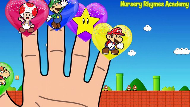 Super Mario Heart Lollipops Finger Family - Super Mario Bros Family Finger Family Songs