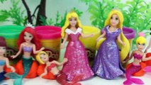 Play Doh Mermaids Frozen Mermaid Rapunzel Belle Cinderella Magiclip Dolls Disney Princess Videos