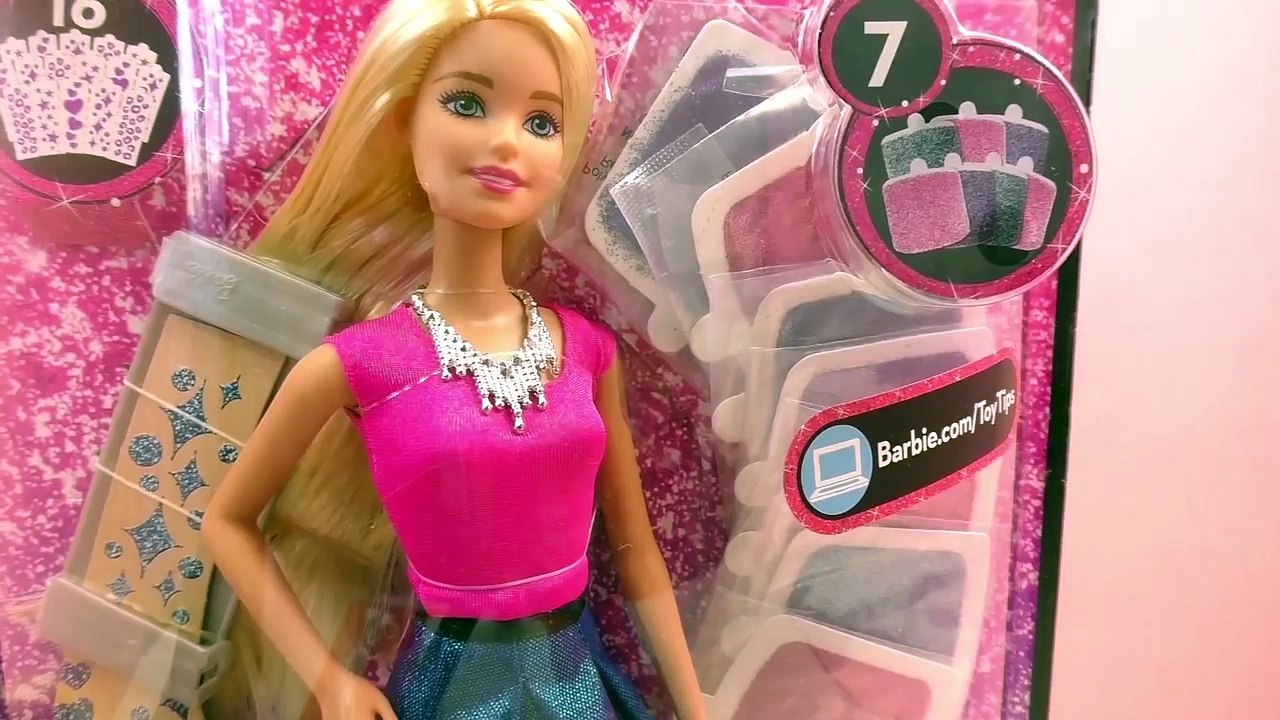 Set Barbie cheveux brillants   Tatouages pour cheveux pour une coiffure originale   Unboxing