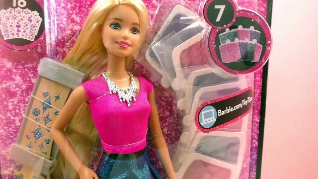 Set Barbie cheveux brillants Tatouages pour cheveux pour une coiffure originale Unboxing
