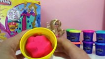 Play Doh Plus français –Set incl. Couleurs fluos ET robe en pâte à modeler avec Barbie