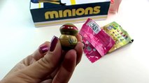 Minions Box full opening SpongeBob Ninja Turtles Hello Kitty blind bags - Eggs and Toys TV