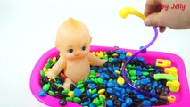 Learn Colors Baby Doll Bath Time M&Ms Surprise Toys Color Bubble Bath Compilation