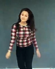Beautiful girl dancing with indian song.