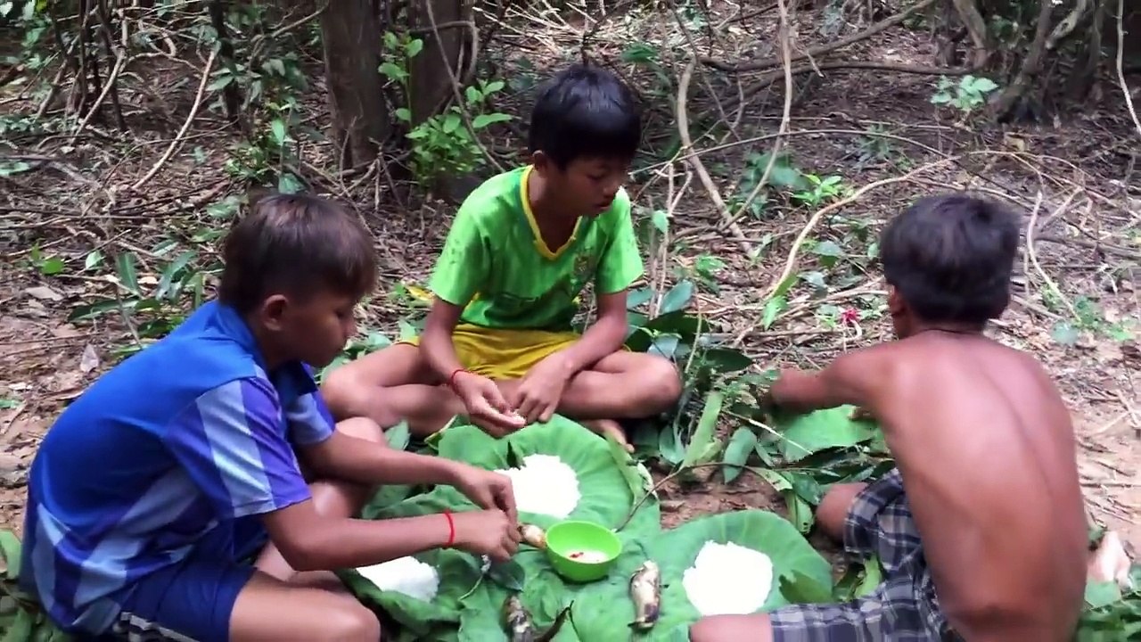 Amazing Trip in Jungle - Funny Cooking and Swimming - Funny Video in Cambodia