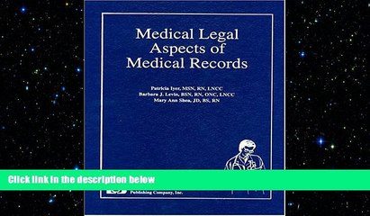 FAVORIT BOOK Medical Legal Aspects of Medical Records Patricia W., Msn Iyer Hardcove