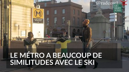 Skier dans le métro n'est pas une très bonne idée