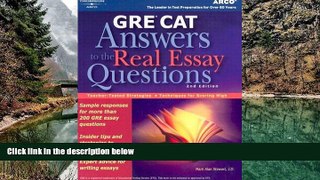 Buy Arco GRE CAT Answers to Real Essay Questions (Peterson s GRE Answers to the Real Essay