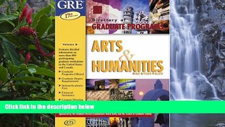 Buy Ets Arts   Humanities (Directory of Graduate Programs: Vol. D: Arts, Humanities   Other