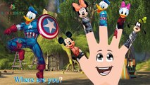 Mickey Mouse Thor Hulk Captain America Spiderman Finger Family Songs | Kan Kids TV