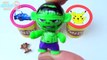 Сups Stacking Toys Play Doh Clay Hulk Robocar Poli Tom and Jerry Pikachu Learn Colors for Kids