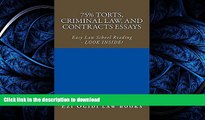 FAVORIT BOOK 75% Torts, Criminal law, and Contracts Essays  (e-book): Easy Law School Semester