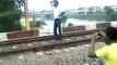 Deadly Stunt by Indian boy - Brave Indian Guy doing Dangerous Train stunt