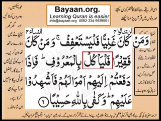 Quran in urdu Surah 004 Ayat 006B Learn Quran translation in Urdu Easy Quran Learning