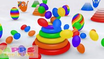 Learn Colors with Monster Trucks, Rainbow Donut and 3D Eggs - Surprise Egg 3Dfor Kids Color Ball