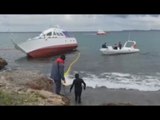 Gallipoli (LE) - Migranti, Guardia Costiera recupera imbarcazione incagliata (28.11.16)