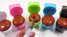 Toilet Poop Slime Chocolate Syringe Water Balloons Learn Colors Toy Surprise Eggs