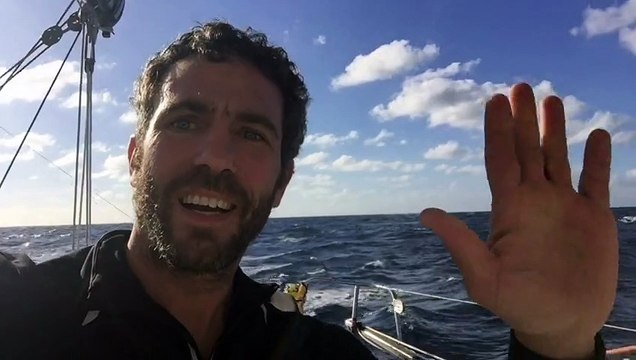 J22 : Les dauphins accompagnent Tanguy de Lamotte pour son retour / Vendée Globe