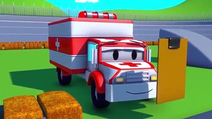 Carl el Super Camión y el Coche de Carreras en Auto City  Dibujos animados para niños