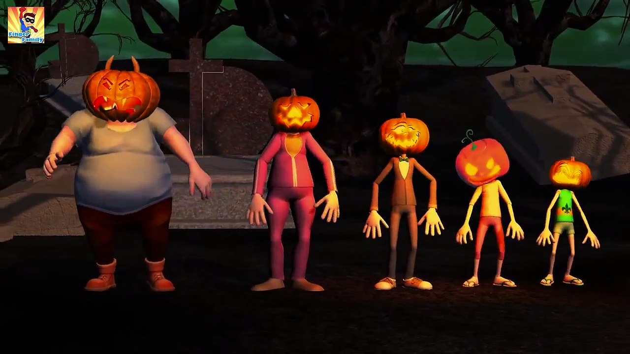 Pumpkin head cartoons finger family Finger Family Halloween 3D Nursery Rhymes for Children