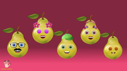 Green Pear Finger Family | Pear Finger Family Songs for Children