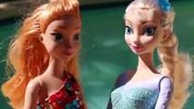 DisneyCarToys Frozen Elsa Barbie ICE BUCKET CHALLENGE FAIL Anna and Elsa Doll Parody