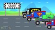 SuperHeroes Trucks Racing Together - Monster Trucks For Children - Kids Video