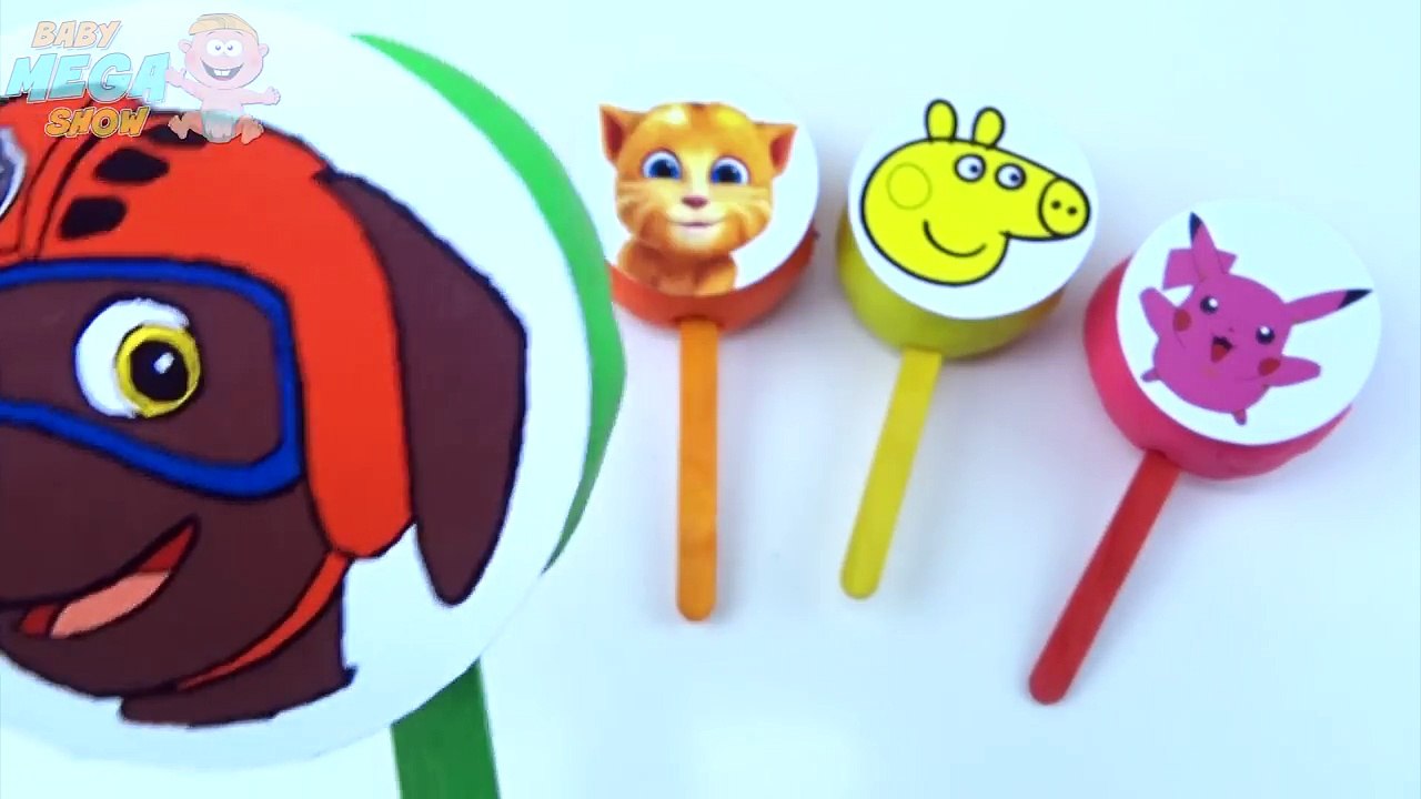 Lollipop Smiley Learn Colours Surprise Toys Peppa Pig Pokemon Pikachu Paw Patrol Talking Tom