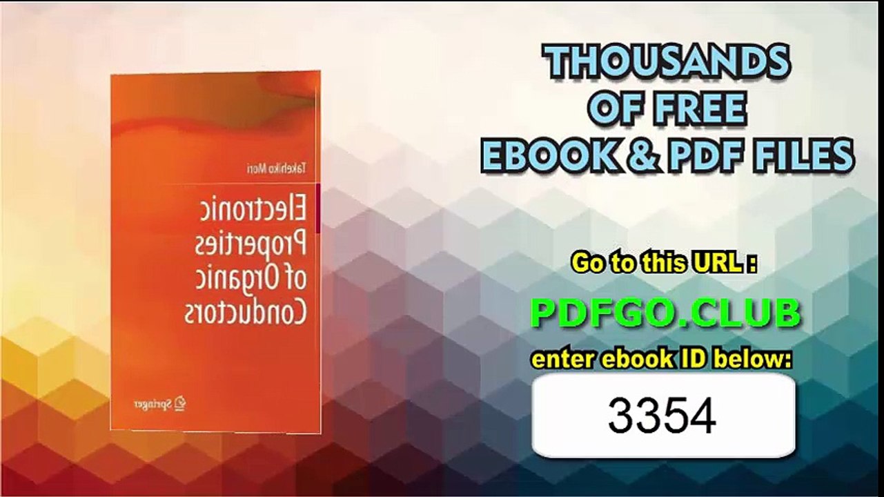 Electronic Properties of Organic Conductors 1st ed. 2016 Edition