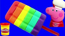 Peppa Pig toys and play doh stop motion! - Create ice cream rainbow with play-dough clay