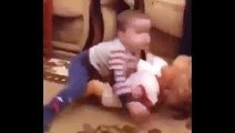 Kid having  fun with a doll..Try to not Laugh..Impossible