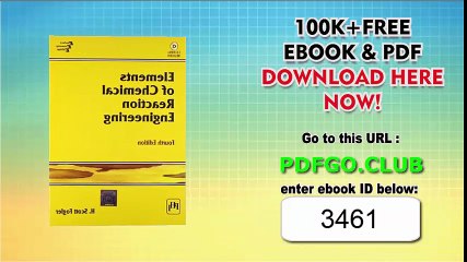 Elements of Chemical Reaction Engineering