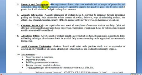 Social Responsibility towards consumers