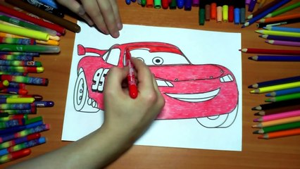 Cars New Coloring Pages for Kids Colors Coloring colored markers felt pens pencils