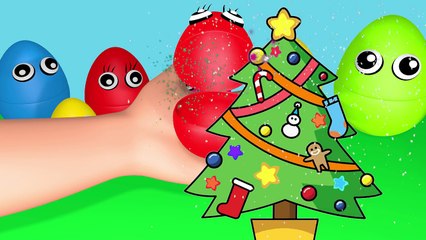 Learn Colors Surprise Eggs Animation! 3D Surprise Toy Eggs | Christmas Songs Xmas Nursery Rhymes