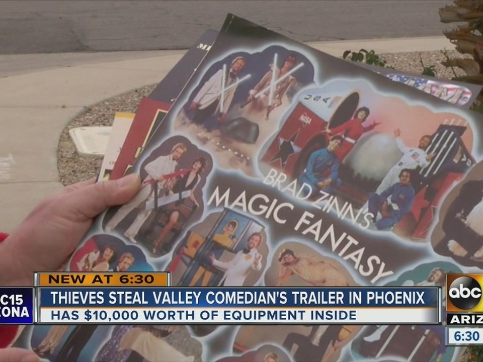 Valley comedian Brad Zinn not laughing after thieves steal trailer