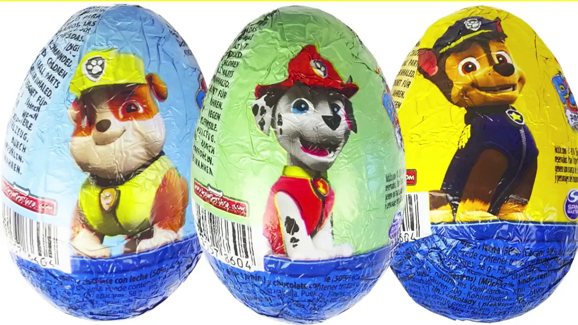 huevos sorpresas de paw patrol