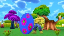 Dinosaurs Surprise Eggs Finger Family Nursery Rhymes | Hulk Spiderman Easter Eggs 1-10 Numbers