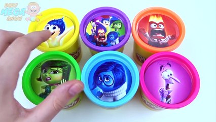 INSIDE OUT Cups Play Doh Clay Learn Colors in English Toys Inside Out Zootopia Disney Pixar
