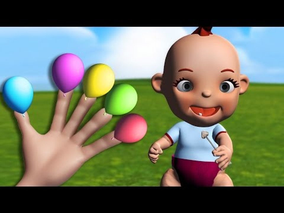 Baby Finger Family Song for Learning Colors - Baby Popping balloon Songs for Kids