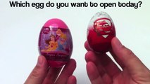 Disney Princess VS Cars2 kinder surprise egg unwrapping toys- lababymusica