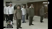 Cuban president Raul Castro stands before Fidel's remains