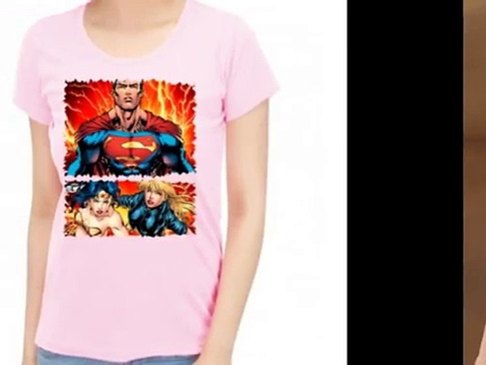Womens Superman Printed Pink Colour T Shirts
