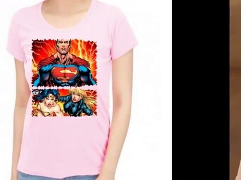 Womens Superman Printed Pink Colour T Shirts