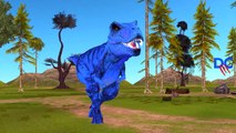 Dinosaurs Vs Colours Lion Finger Family Kids Songs | Gorilla Godzilla Finger Family Nursery Rhymes