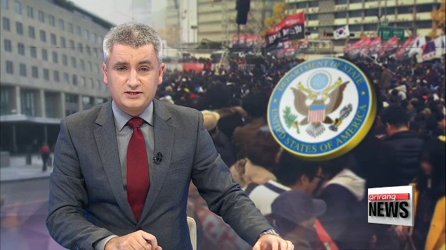 Peaceful protests in Korea over scandal 'universal right': State Dept.